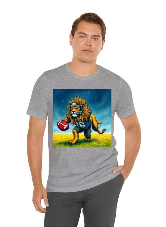 Says Central High School Football  Alumni with a Lion carrying a football like a running back