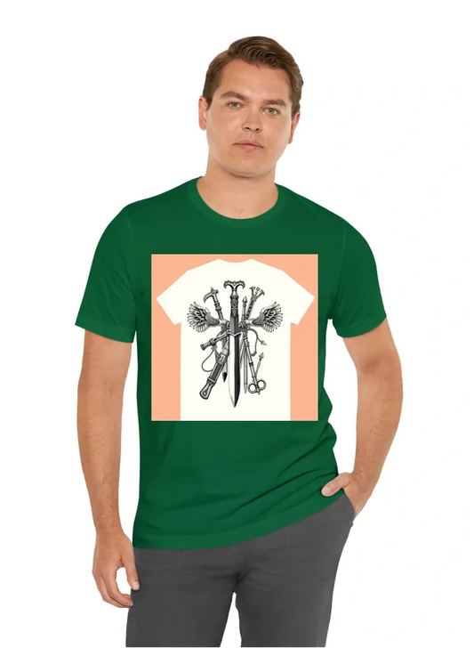 I want T-Shirt with:  Military style ancient tools