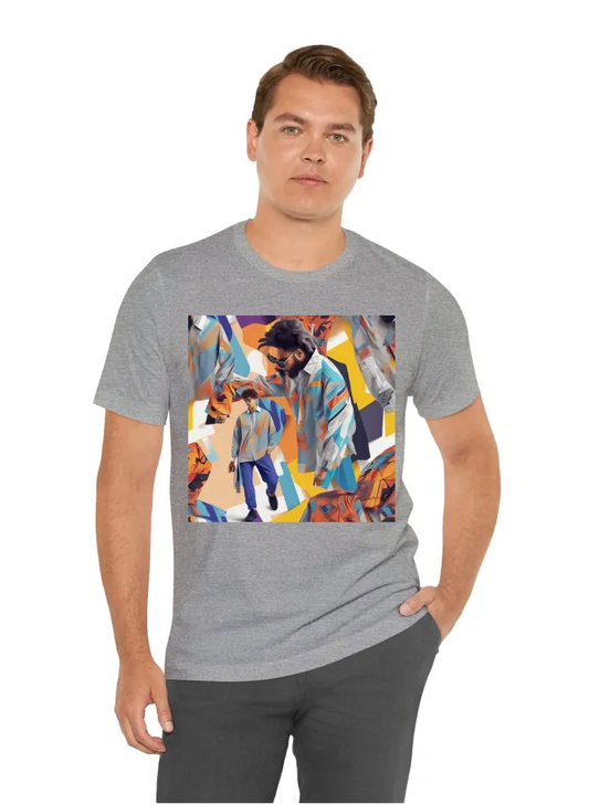 Design a collection of oversized men's shirts for 2024 that will be printed using the DTF (Direct to Film) technique. The designs should reflect the latest fashion trends, featuring bold and detailed graphics that fully leverage the vibrant and precise co