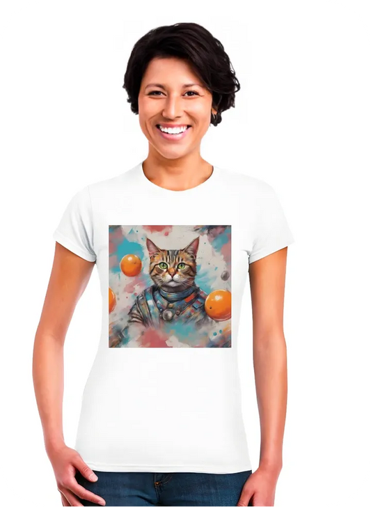 I want T-Shirt with: a cat with a ball