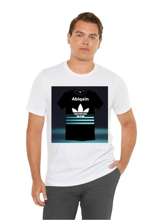 I want a T-shirt design with Abiqain name. Like Adidas