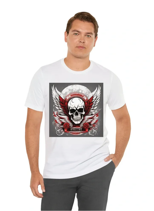 Skull Wings Red White