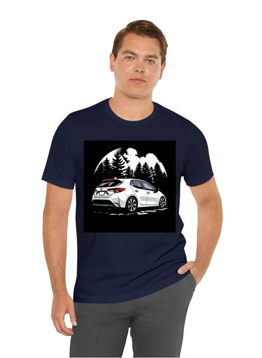 I want a T shirt with a Toyota Corolla hatchback on the back