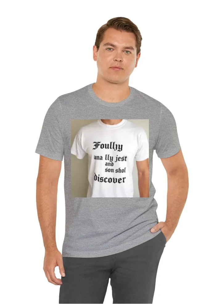 I need a shirt that goes along with old english ""Foully jest and thou shalt discover.""