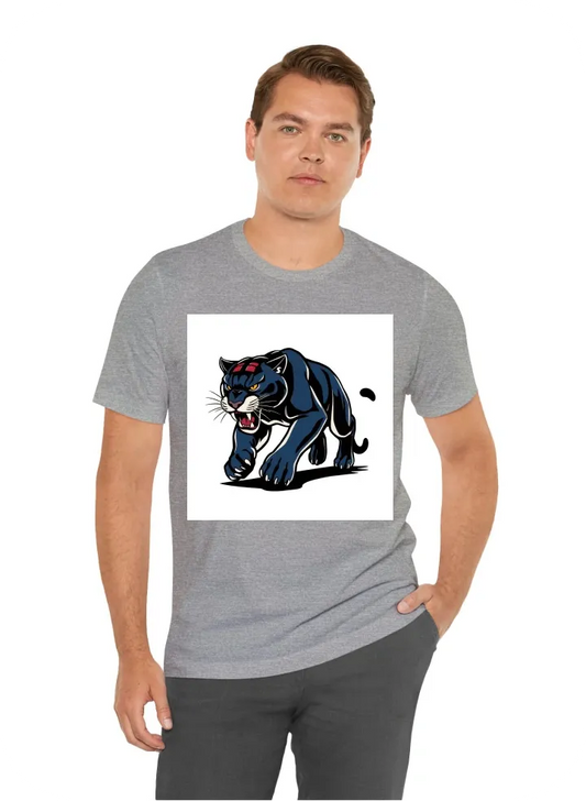 Retro varsity panther prowling