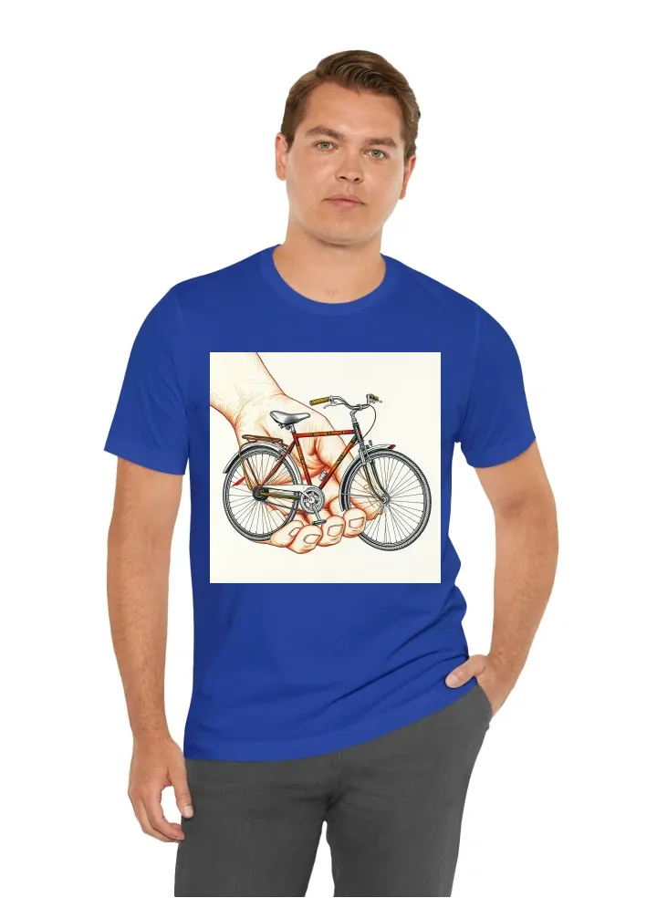 I want T-Shirt with: vintage bike sketched out of a human hand