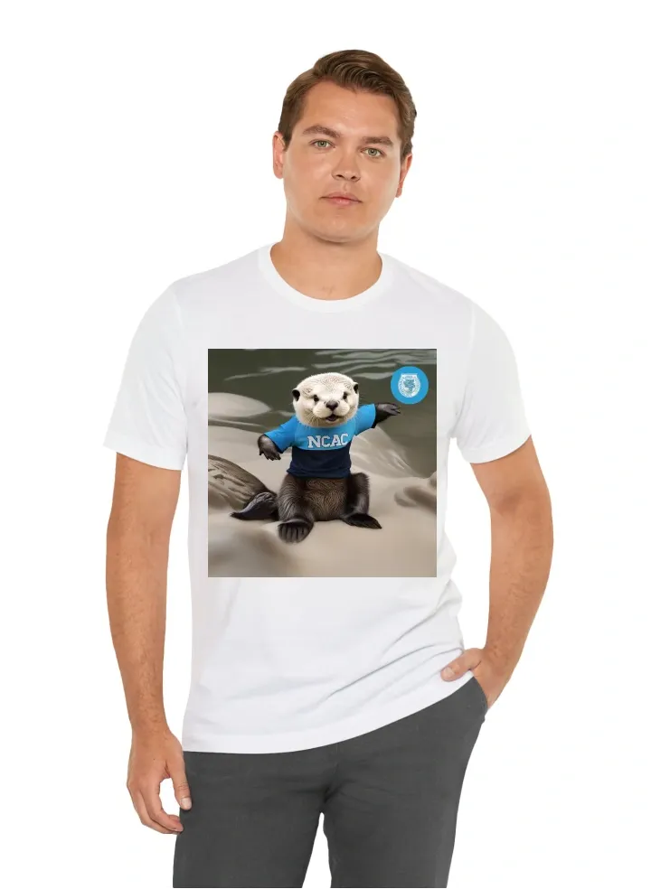 Sea otter wearing UNC Chapel Hill shirt