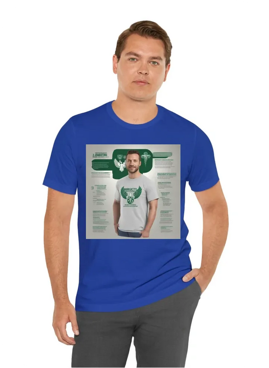 Certainly! Here’s a design idea for both the front and back of the dark green t-shirt:  Front of the Shirt:  Text: "39 Graduating"  Placement: Centered on the chest  Font Style: Bold, modern sans-serif  Font Color: White or light gray  Additional Element: