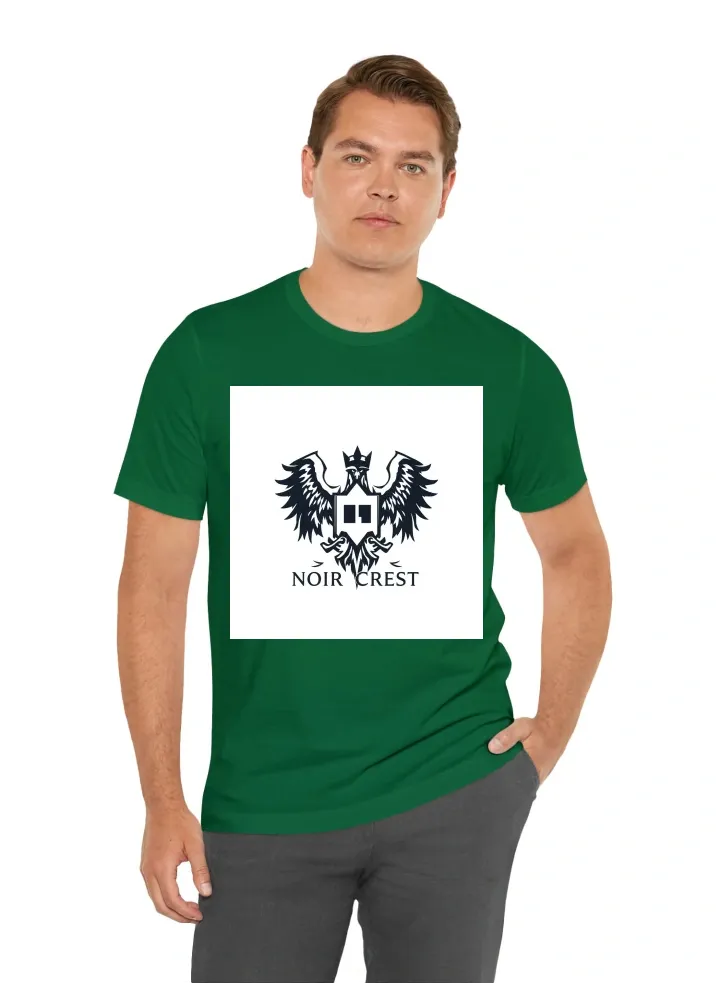 Create a cool t-shirt with the text written Noir Crest