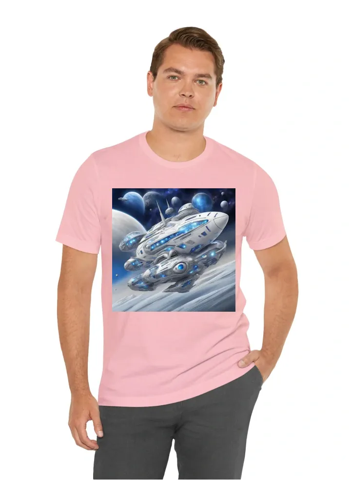 White blue silver space ship