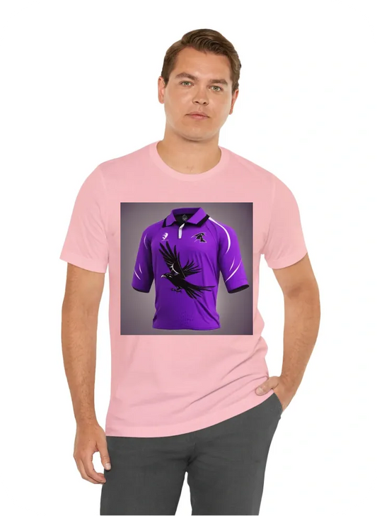 Raven logo purple and black cricket shirt