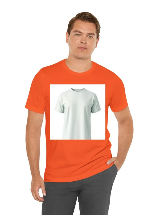 A tshirt for an ai smart mirror company which is named Reyah Reflection with light blue and beige