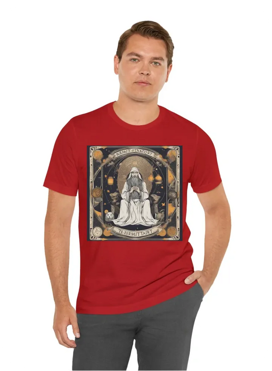 Make a vector design for print, Create a pattern for a t-shirt based on the Hermit Tarot card archetype