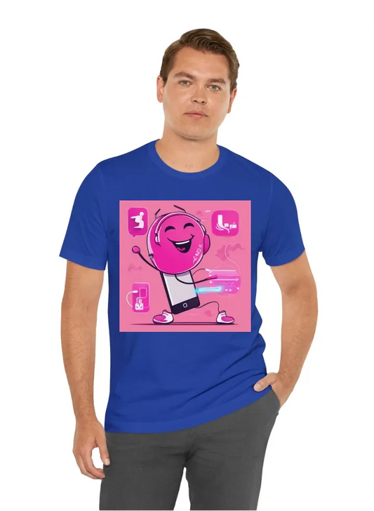 I want t-shirt with pink mobile design and charger should be in funny dancing style