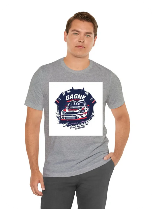 I want a T-shirt design for my rally racing team. It's the Gagné and Babin team