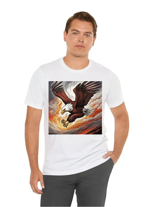 American eagle flying through hell