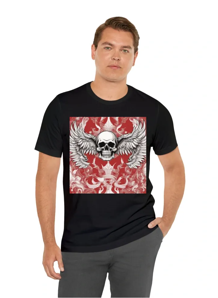 Skull Wings Red White