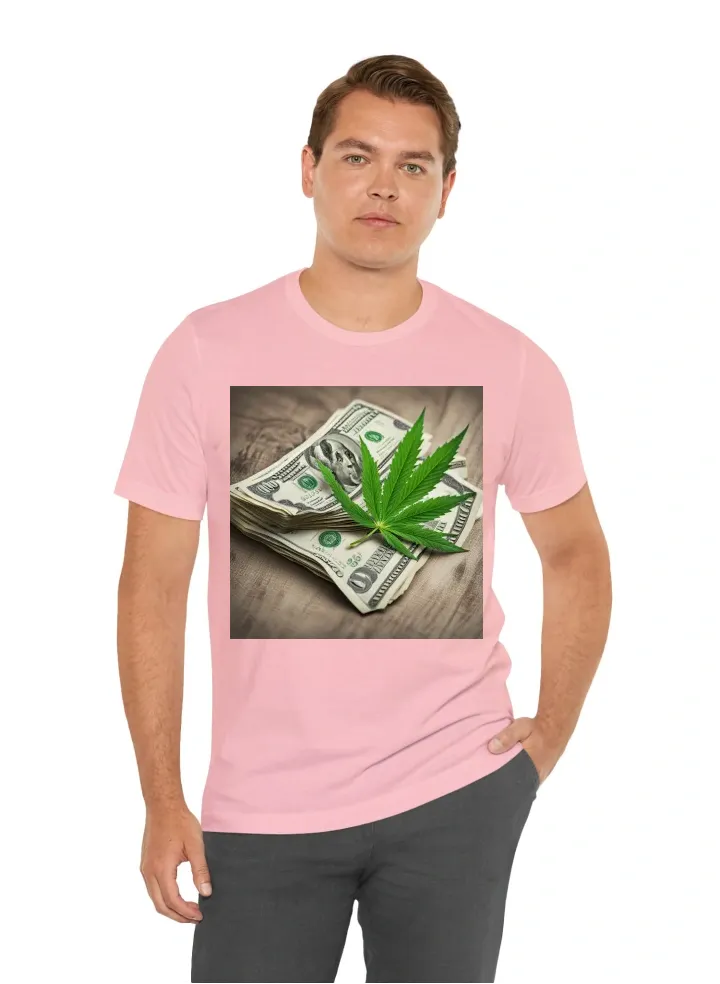 Dollars and weed leaf