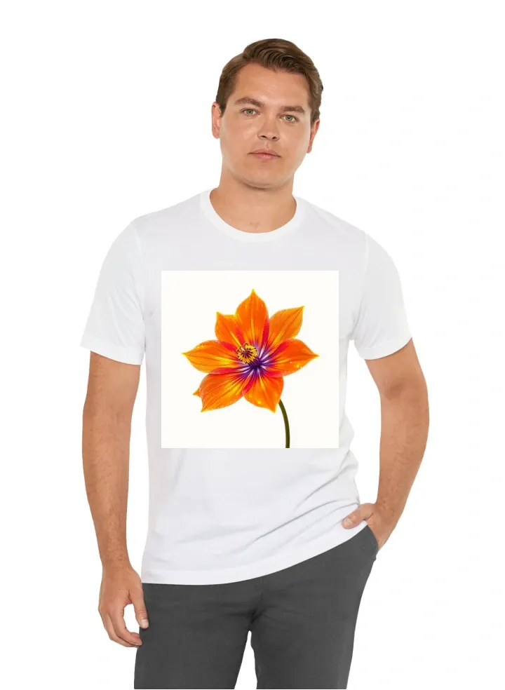 I want a vivid enchanted glowing flower with a white background