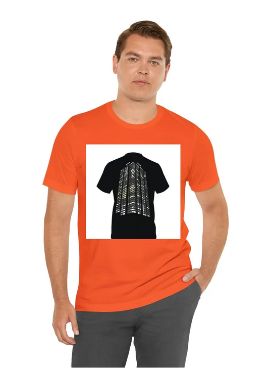 Bpa club shirt with a tall building con the back