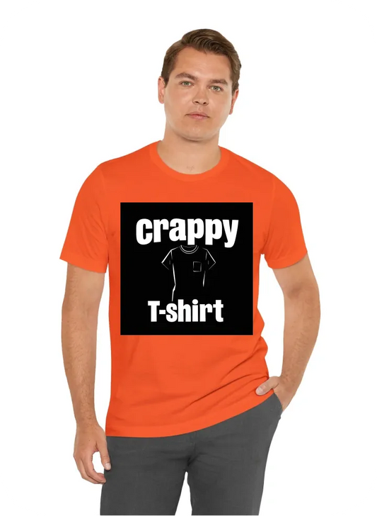 Tshirt that says "crappy ai generated tshirt" with the design of a crappy ai generated tshirt on it