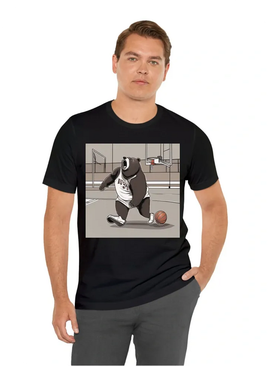 Bear plays basketball