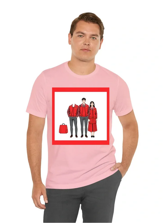 Design school uniform colors red and gray males school