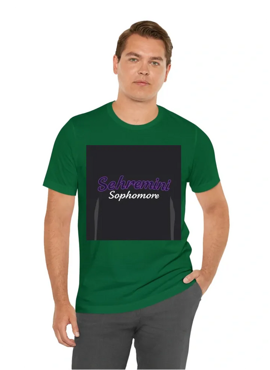 I want a tshirt for my students to wear with Sehremini Sophomore printed on it with little purple on the outer side of letters and miami style