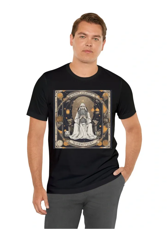 Make a vector design for print, Create a pattern for a t-shirt based on the Hermit Tarot card archetype