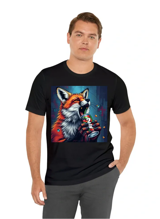 Fox drinking energy drink pixel art