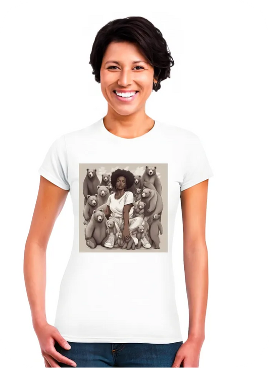 I want a T-shirt with black woman white woman hispanic woman with a bunch of bears