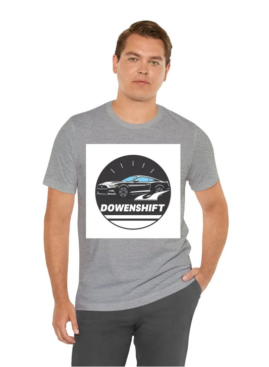 With a car downshift logo