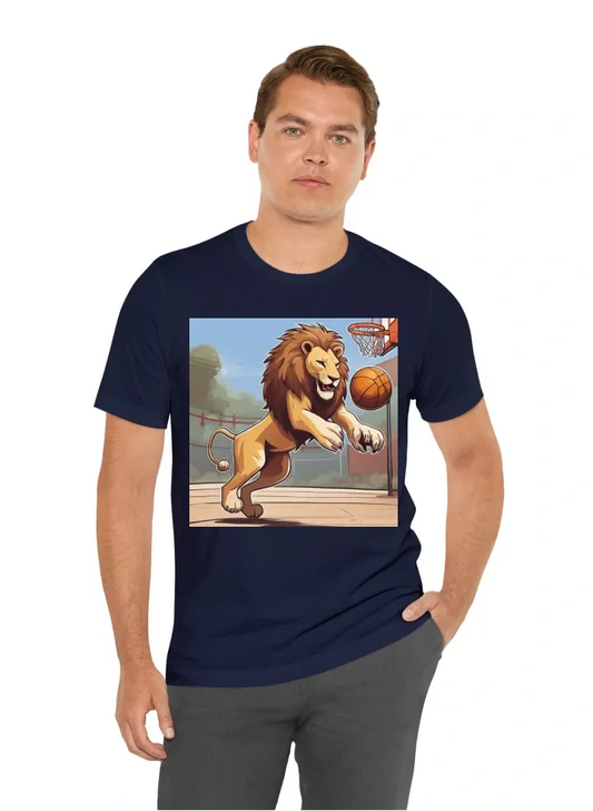 Lion plays basketball