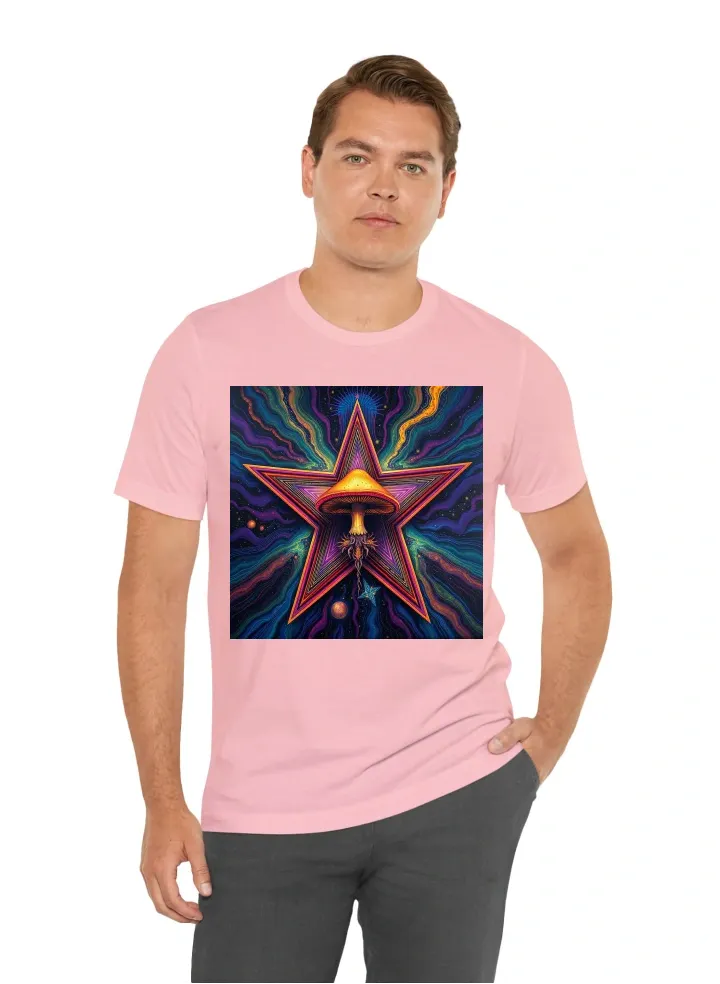 5 point star with psychedelic mushroom at center