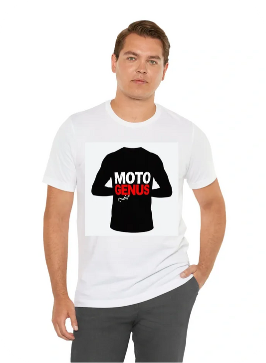 I want my t shirt with moto genius name and logo on it and 2 color in it one is red another is black. It will be a dress for my employee. and make it Cool with full sleave