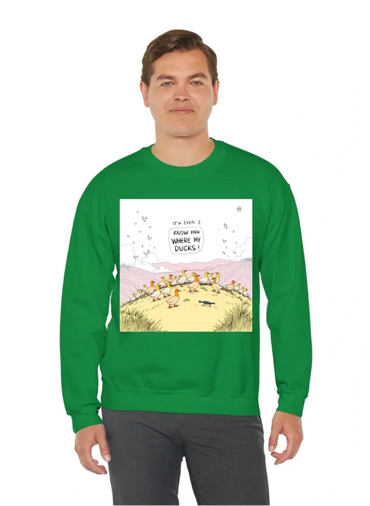 I want T-Shirt with:animated ducks roaming around  saying I don't even know where my ducks are at the bottom