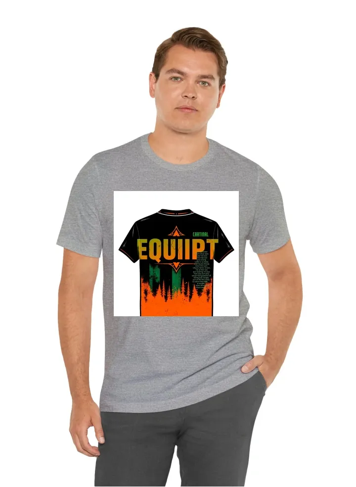 I want a cool t shirt with black green and orange with the main title being EQUIPT and a bible verse on the back and front