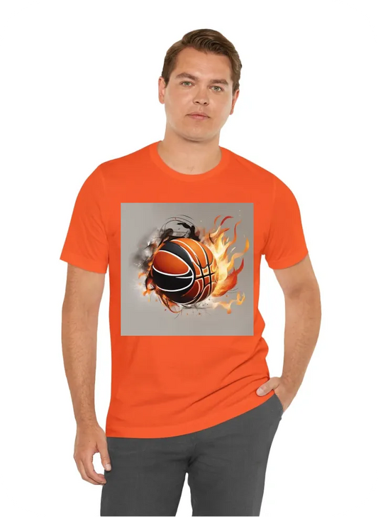 An abstract representation fire, a basketball