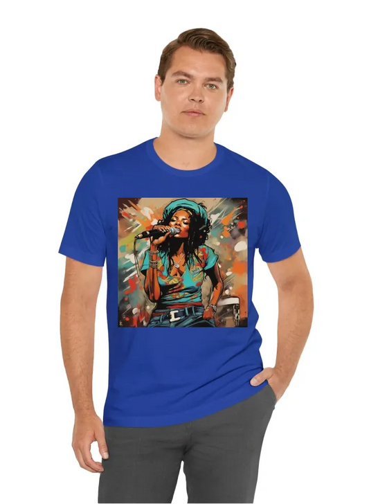 I want a tshirt with: band name 'Keisha Martin &The Jamrock Soul Xperience' retro style