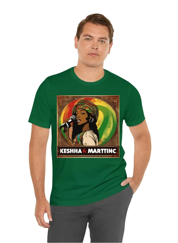 Vintage, reggae & soul music feel with band name Keisha Martin The Jamrock Soul Xperience