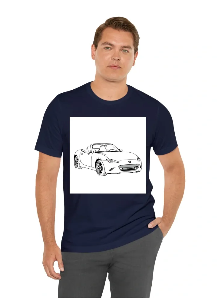 Mazda Miata Sketch from front angle view of car side no background