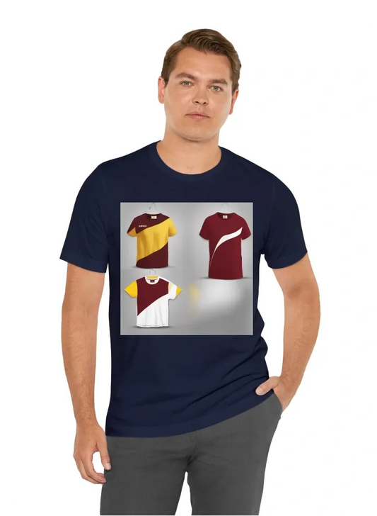 I WANT T SHIRT WITH MAIN WHITE AND SUB MAROON AND GOLDEN YELLOW PLAIN COLOUR