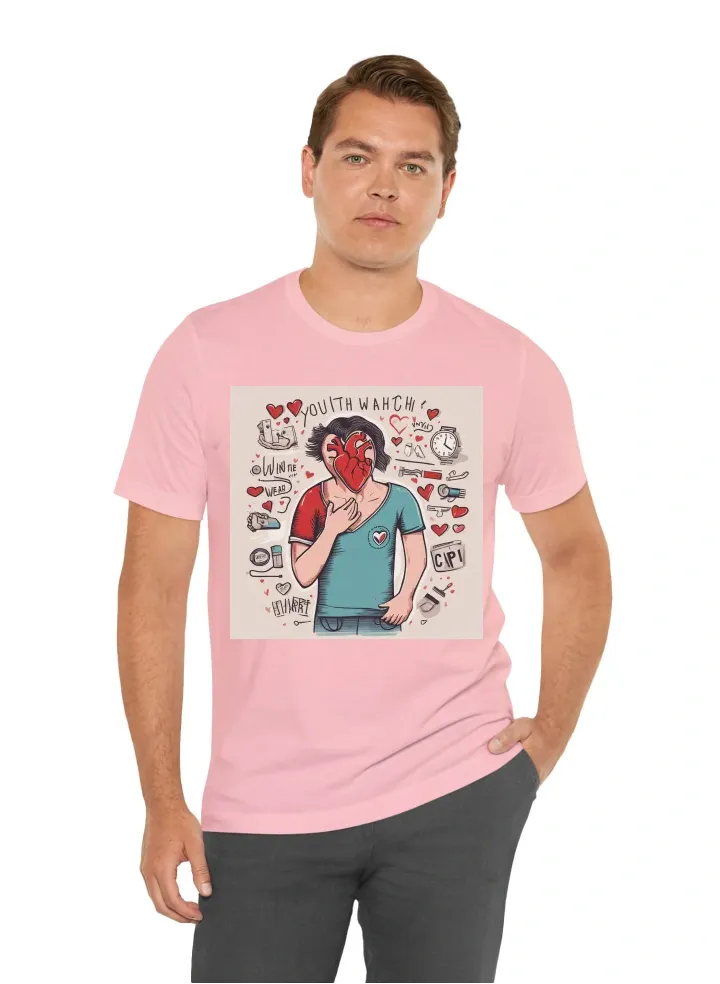 I want a t shirt with the words "Youth Heart Watch" an illustration of the heart and someone doing cpr