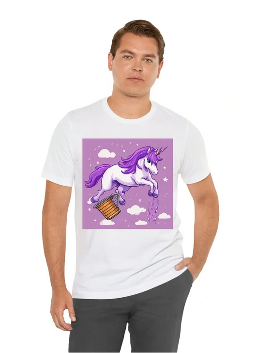 A purple unicorn dunking