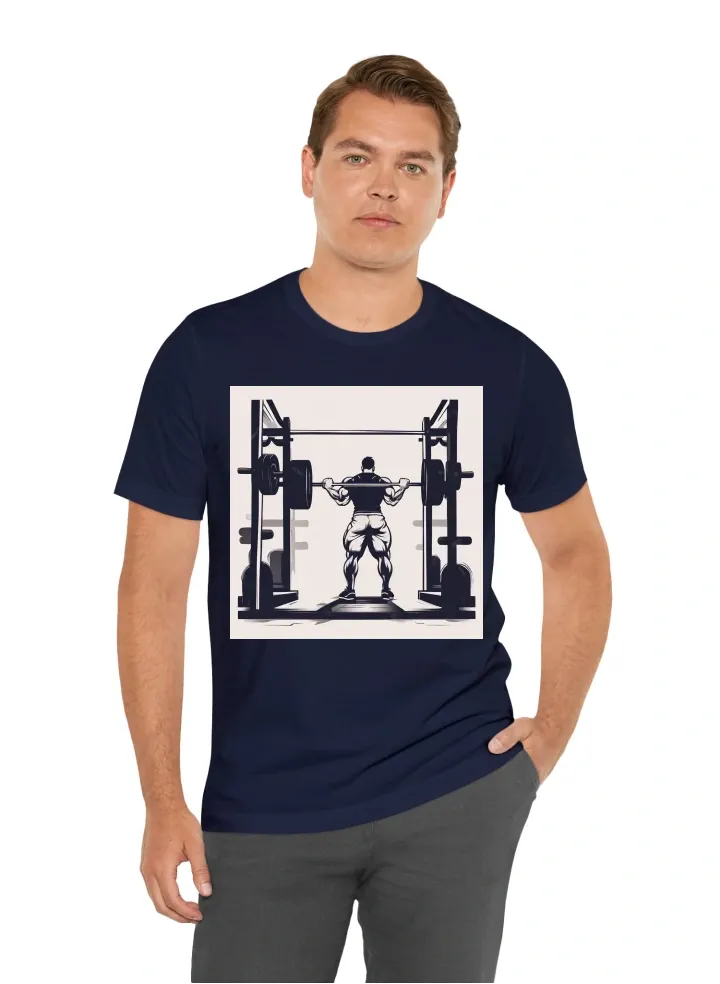 A minimalistic design of an old school gym with a muscular guy doing a deadlift, t shirt design, street style, no background