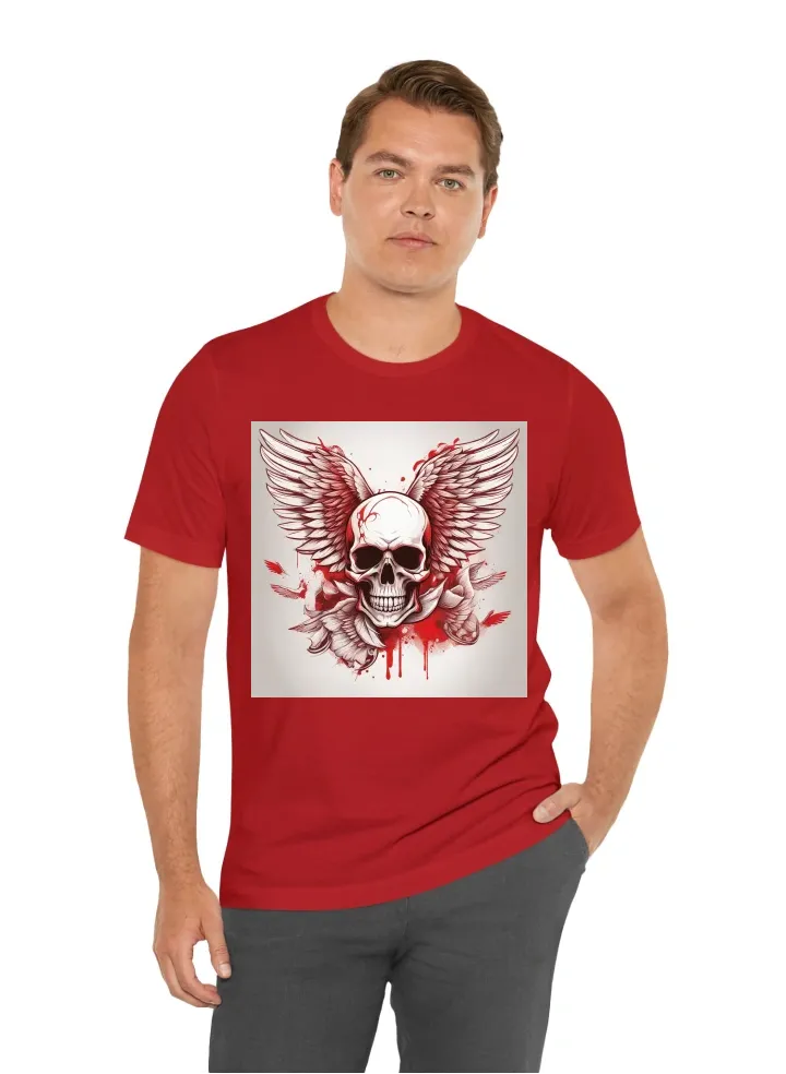 Skull Wings Red White