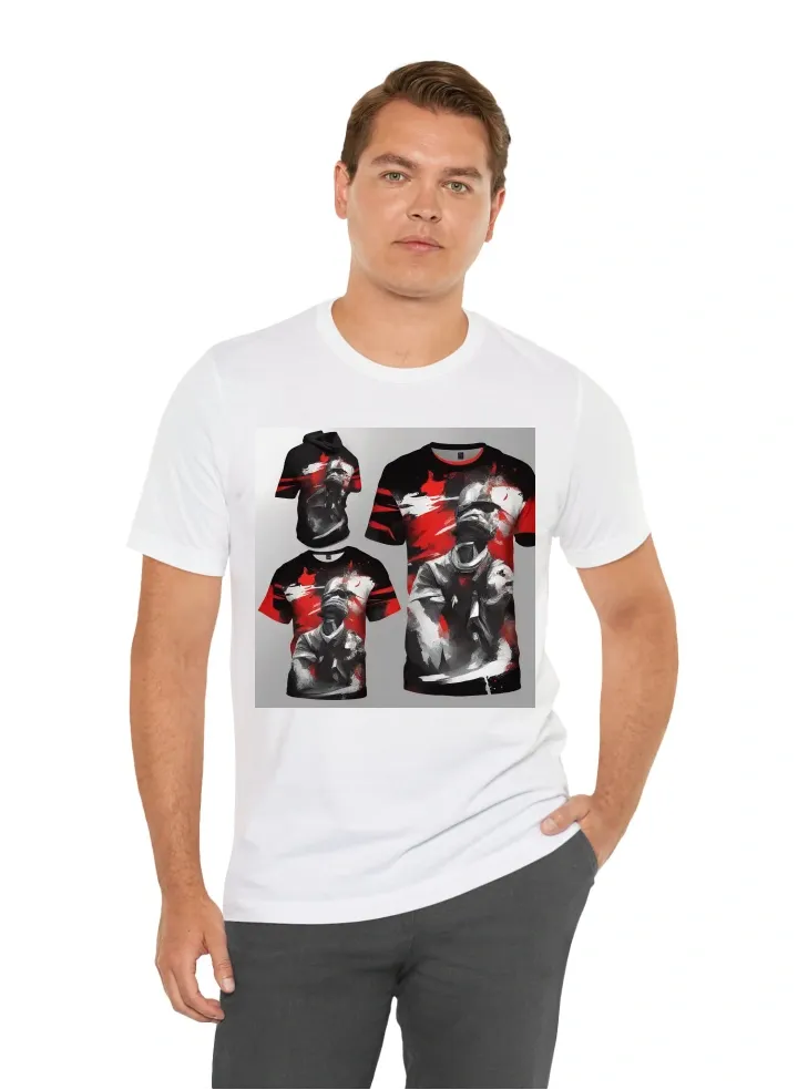 Red and black mixing colors full tshirt