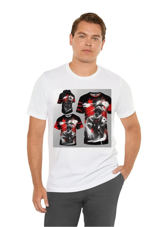 Red and black mixing colors full tshirt