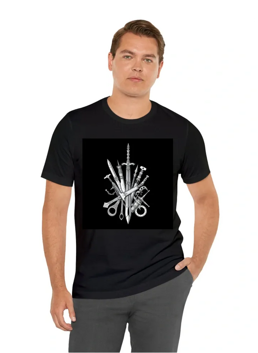 I want T-Shirt with:  Military style ancient tools