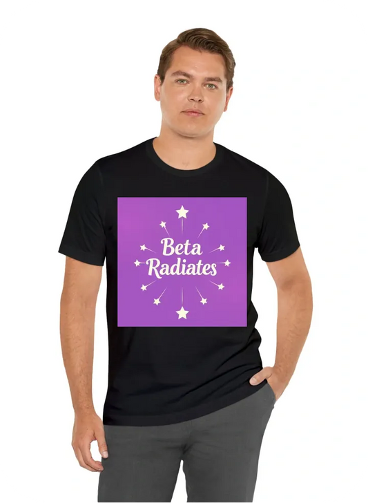 With stars that says Beta Radiates in the disney font